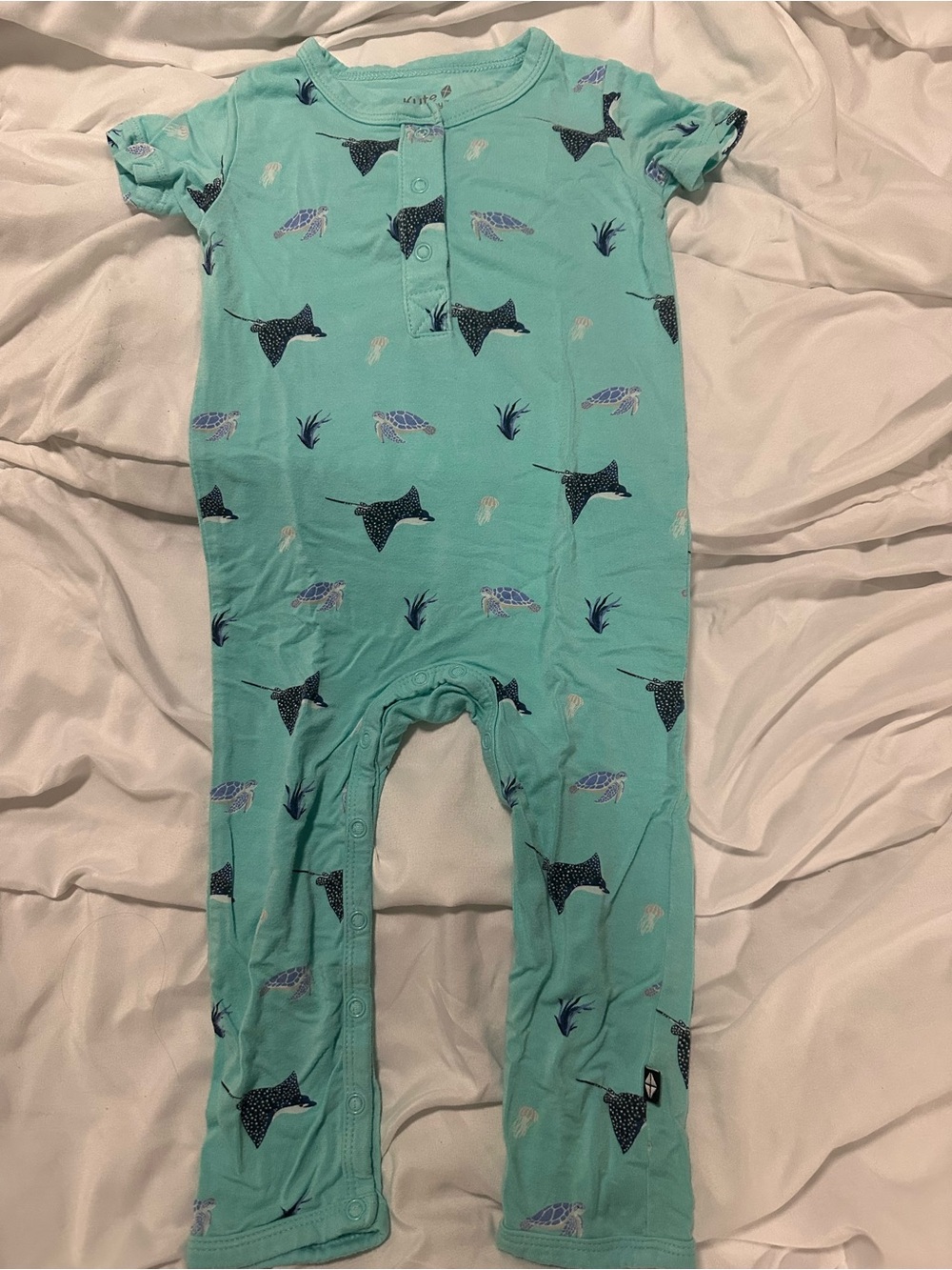 Kyte BABY Mint Sea Creature Snap One-Piece Romper